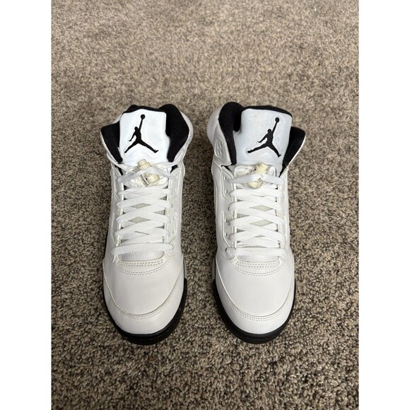 Nike Air Jordan 5 Retro White Black Size 6.5 Youth (Size 8 Women's) - Picture 4 of 10